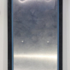Rorschach Wall Panel with Glossy Black Background and Blue Border showing mounting system on back