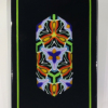 Kaleidoscopic Wall Panel with Glossy Black Background and Green Border
