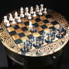 Chessboard, Sandcarved and Gilded Tabletop