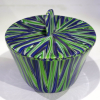 Blue and Green Radiant Vines Lidded Bowl