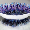 Blue and Purple Convergence Bowl on Mirror Surface
