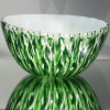 Green and French Vanilla Deep Convergence Bowl on Mirror Surface