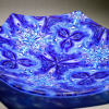 Blue, White and Purple Kaleidoscopic Platter