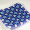 Blue and White Plaid Plate