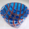 Blue bowl with Red &amp; White Stripes