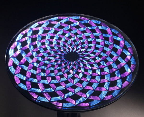 Spiral Galaxy, Sandcarved and Gilded Tabletop