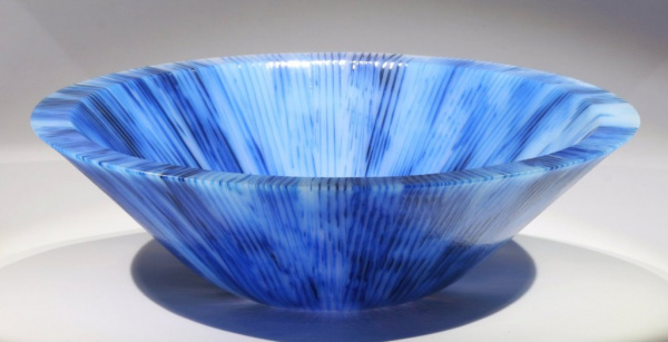 Copper Blue and Opalescent Radiant BowlCopper Blue and Opaline Radiant Bowl
