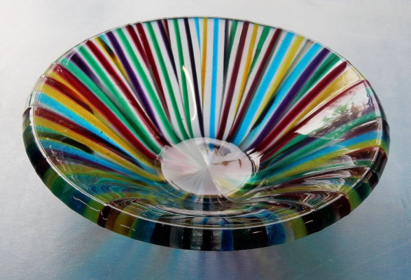 Multicolored Transparent Radiant Bowl