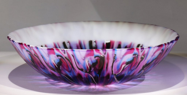 Blue, Pink and Cranberry Convergence Bowl